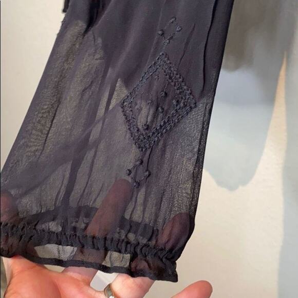 Lucky Brand Sheer Embroidered Blouse - Picture 5 of 12